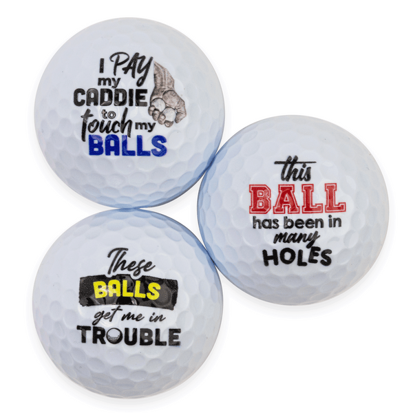 Novelty Golf Balls Oh Shit3 Hands Off My Ball Super Swinger FUNNY!