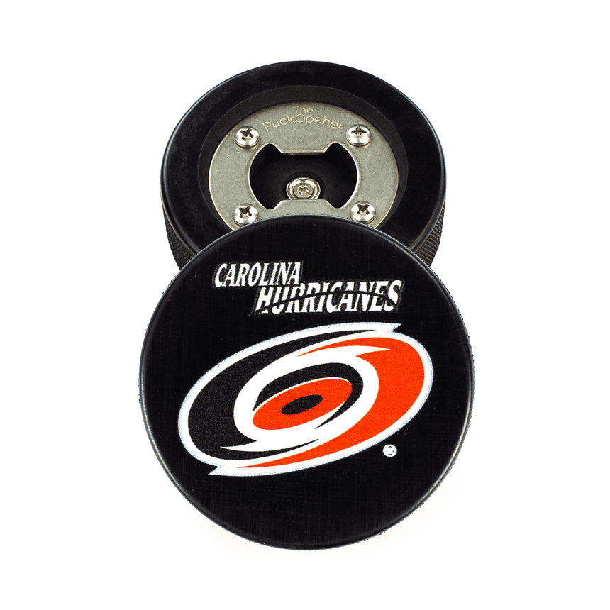 Carolina Hurricanes  Bottle Opener made from a Real Hockey Puck