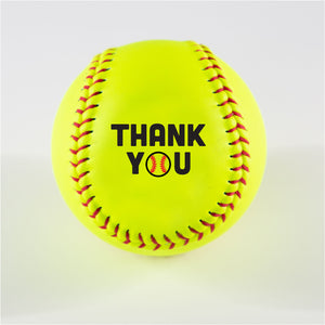 Printed Softball with Thank You Design