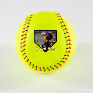 Printed Softball with Home Plate Photo Design